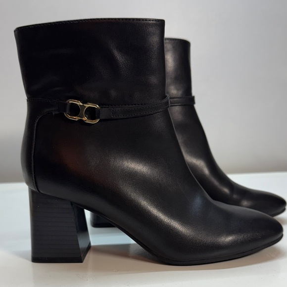 Liz Claiborne Shoes - Liz Claiborne Black Ankle Booties with Gold Accent